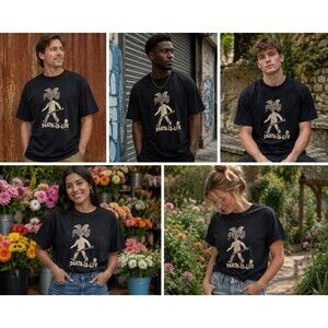 Rare Y2K CHA-CHA Spain Death Is Life Graphic T-Shirt Black 100% Cotton Unisex